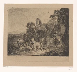 Hirte und Hirtin mit Vieh