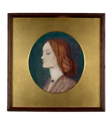 Porträt von Elizabeth Siddal nach links blickend