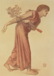 Studie für die Figur der Liebe in Dantes Traum zur Zeit des Todes von Beatrice, 1874