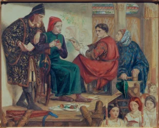 Giotto malt das Porträt von Dante