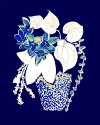 Lebendige getopfte Blüten