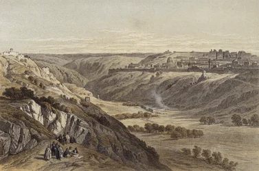 Jerusalem vom Ölberg aus (Farblithografie)
