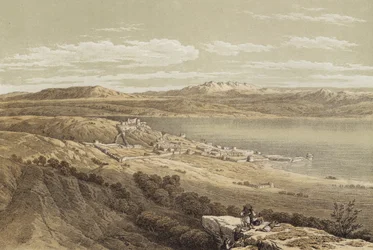 Tiberias mit Blick auf Hermon