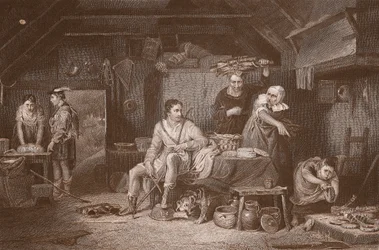 Alfred im Cottage des Viehhirten, graviert von A.H. Payne