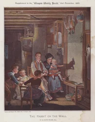 Das Kaninchen an der Wand (Farblithographie)
