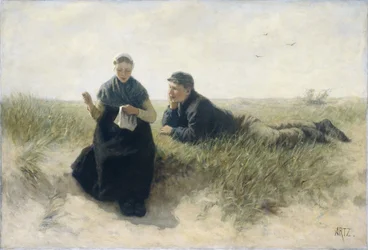 Junge und Mädchen in den Dünen