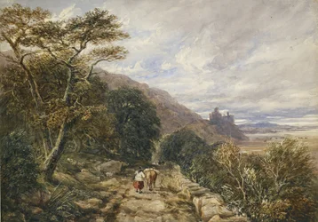 Landweg zum Harlech Castle, 1842