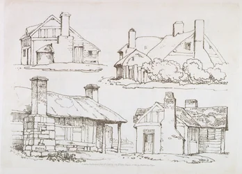 Tafel 3 aus Progressive Lessons on Landscape for Young Beginners, 1816 (Weichgrundradierung)