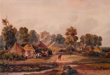 Ein Bauernhof in Worcestershire, um 1848