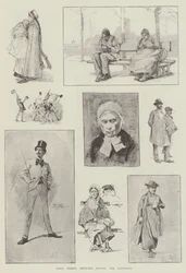 Pariser Straßenskizzen während der Wahlen