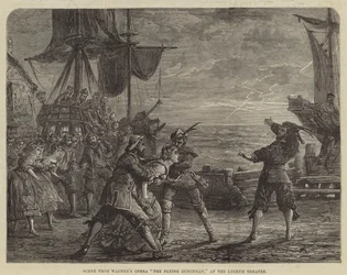 Szene aus Wagners Oper Der fliegende Holländer, im Lyceum Theatre