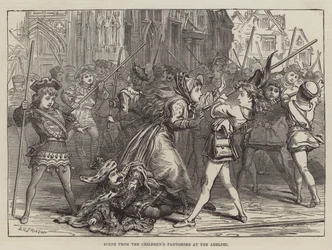 Szene aus dem Kinderpantomime im Adelphi
