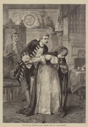 Der verstorbene Mr. Sothern in der Bibliotheksszene in David Garrick