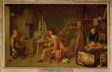 Maler in ihrem Atelier