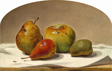 Drei Birnen und ein Apfel, 1857