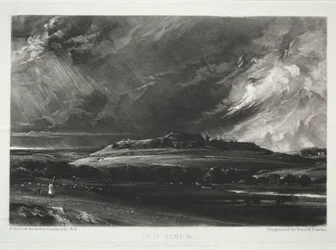 Verschiedene Landschaftsmotive, charakteristisch für englische Szenerien... Old Sarum, 1832