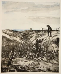 Eine zerstörte Schützengraben, Illustration aus 