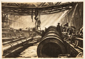 Schwere Kanonenrohre bewegen, Illustration aus 