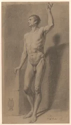 Stehender männlicher Akt; Akademiestudie