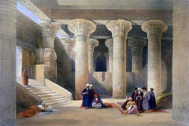 Inneres des Tempels von Esna, Oberägypten, 1838