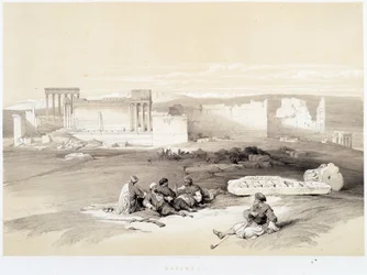 Baalbek im Libanon, Zeichnung vom 05.05.1839 in „Das Heilige Land“, London 1849
