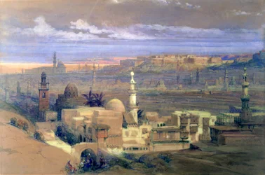 Kairo vom Tor von Citizenib aus, Blick in Richtung der Wüste von Suez