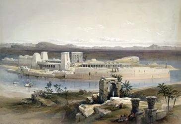 Gesamtansicht der Insel Philae, Nubien, November 1838