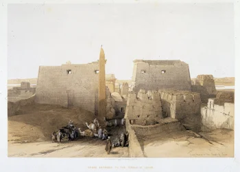 Haupteingang zum Tempel von Luxor in „Das Heilige Land“, London 1849