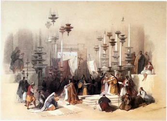 Im Heiligen Land: Jerusalem, Kirche des Heiligen Grabes, Stein der Salbung