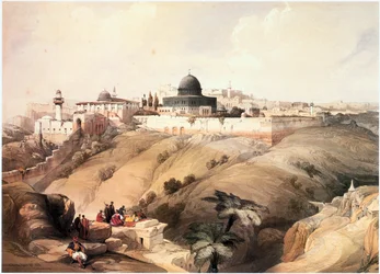 Im Heiligen Land: Jerusalem, Blick über das Kidrontal zum Tempelberg