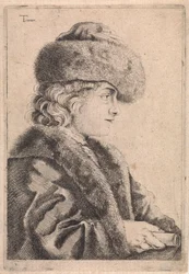 Mann mit Pelzmütze