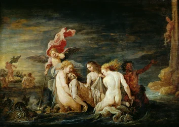Hero und Leander: Leander gefunden von den Nereiden, Kopie eines Gemäldes von Domenico Feti, 1650-56