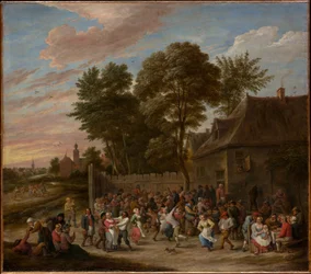 Bauern tanzen und feiern