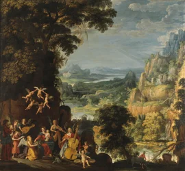 Landschaft mit der Flucht nach Ägypten, ca. 1610-40