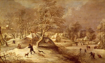 Das alte Dorf im Schnee