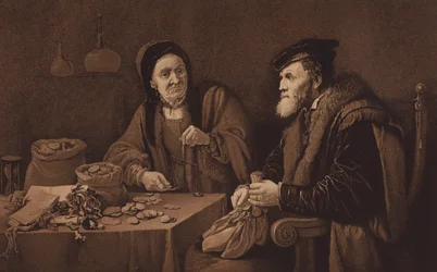 Die Geizigen, nach dem Bild in der National Gallery, London (Lithografie)