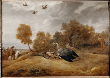 Erzherzog Leopold Wilhelm jagt Reiher mit Falken