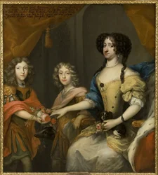 Anna Sophie von Dänemark, Kurfürstin von Sachsen mit Söhnen Johann Georg und Friedrich August