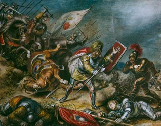 Ein Gemälde zeigt Richard III. im Kampf zu Fuß auf dem Bosworth-Feld