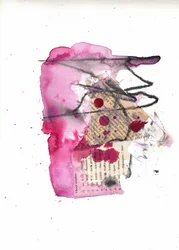 Lebendige Abstrakte Pinke Collage