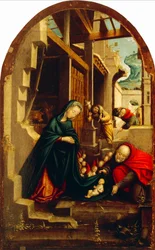 Geburt Christi mit anbetenden Engeln und Hirten