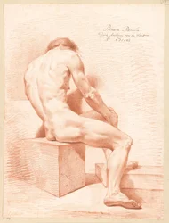 Sitzender männlicher Akt, von hinten gesehen (1. Preis 1790)
