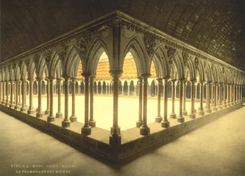 Promenade der Mönche, Mont Saint-Michel, Frankreich, Photochromdruck, ca. 1900