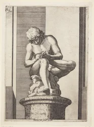 Junge, der sich einen Dorn aus dem Fuß zieht (Spinario)
