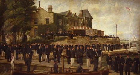 Kompositporträt der Mitglieder des Royal Yacht Squadron, 1895