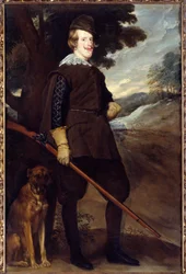 Porträt von Philipp IV. (1605-1665), König von Spanien im Jagdanzug im Alter von 30 Jahren