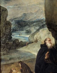 Heiliger Antonius und Heiliger Paulus Eremit (Detail)
