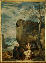 Der heilige Antonius der Große und der heilige Paulus, der erste Einsiedler, um 1642