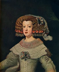 Porträt der Königin Marie-Anne, Mariana von Österreich, 1652, 1910