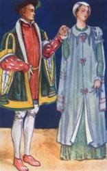Ein Mann und eine Frau aus der Zeit von Edward VI. 1547-1553